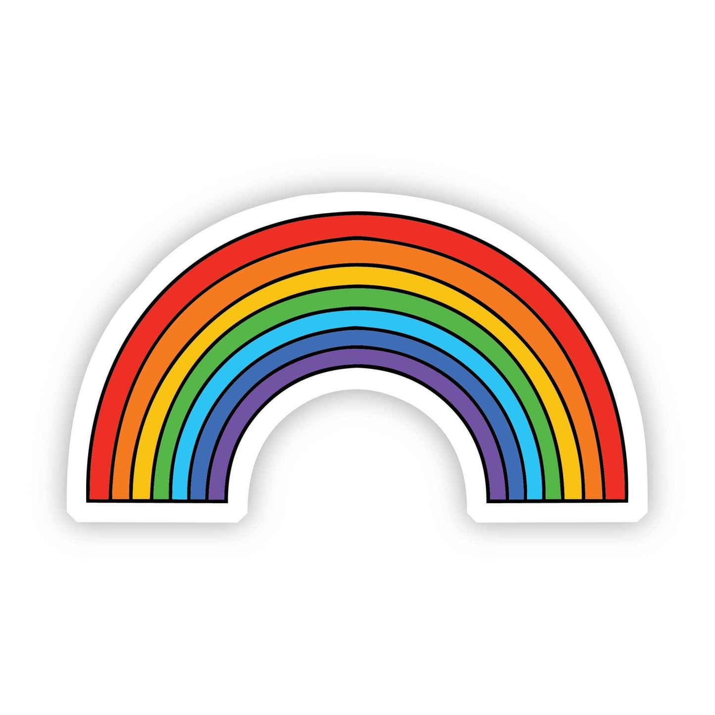 Colorful rainbow sticker on a white background