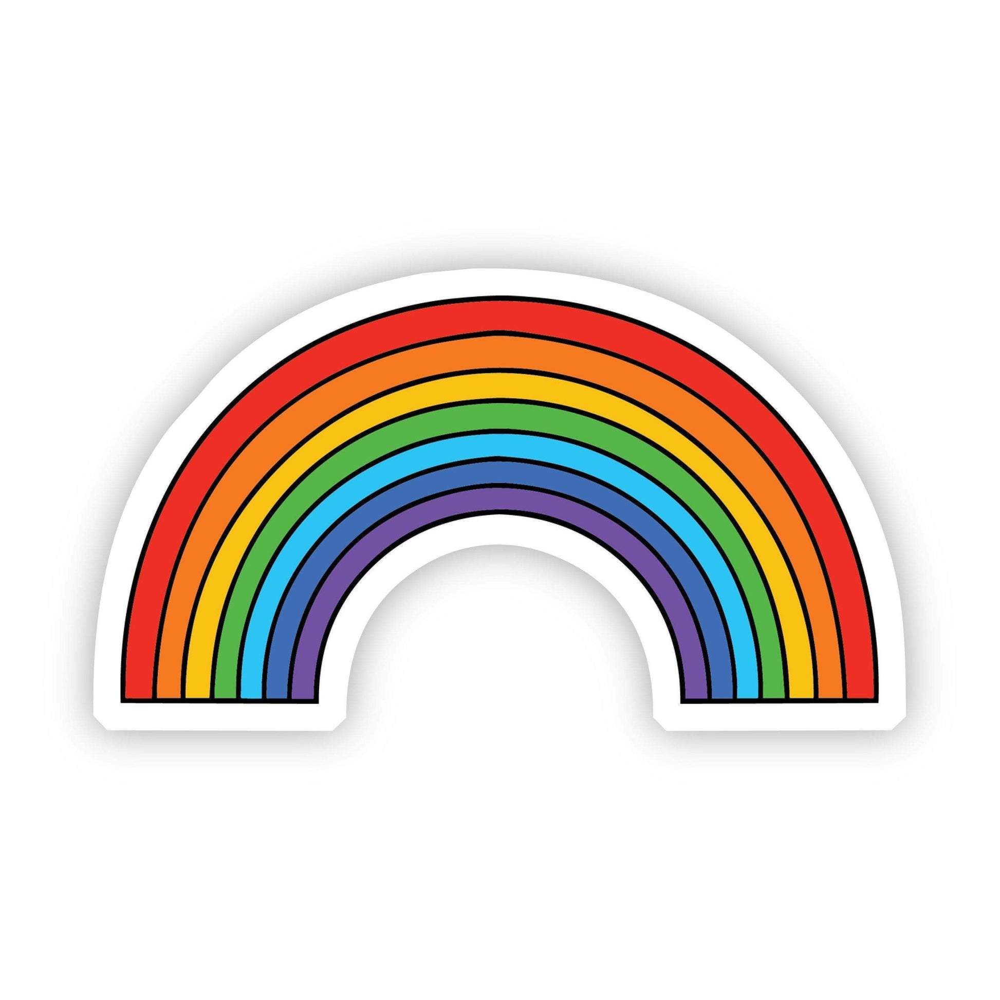 Colorful rainbow sticker on a white background