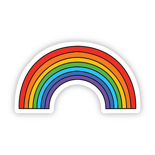 Colorful rainbow sticker on a white background