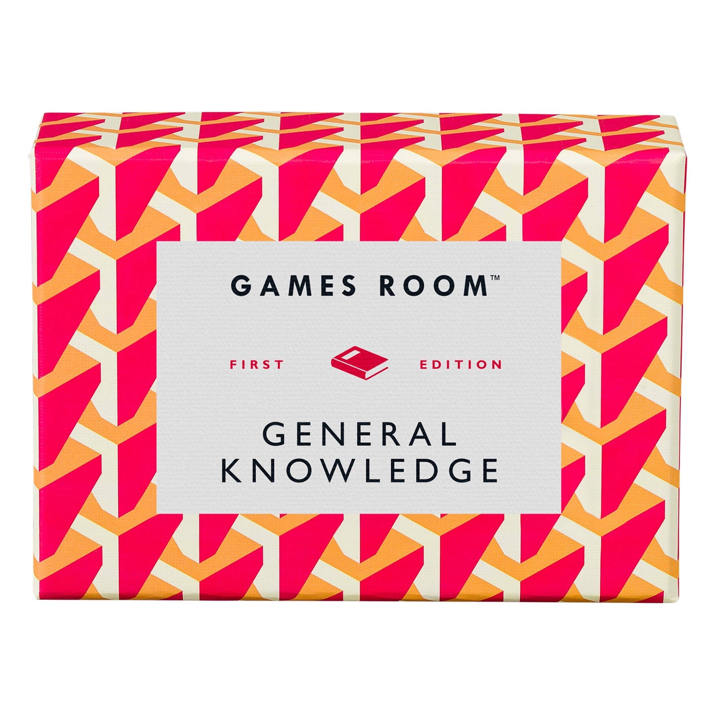 Box of 'Games Room General Knowledge' with geometric pattern