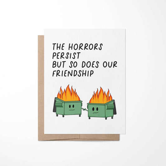 MangoIllustrated | The Horrors Persist Friendship Card