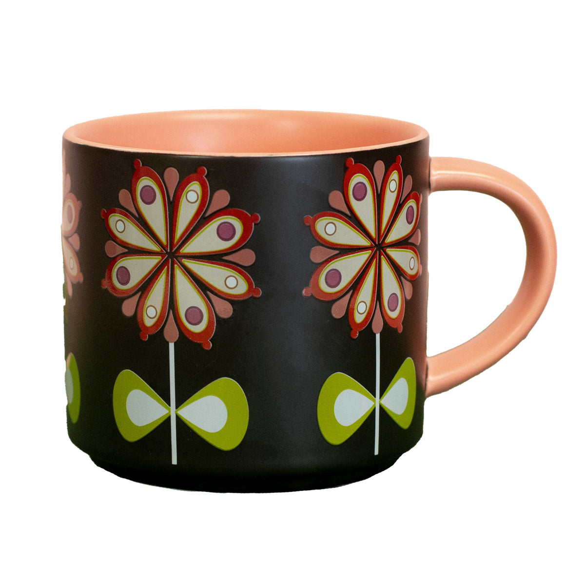 Mug with floral design on a white background