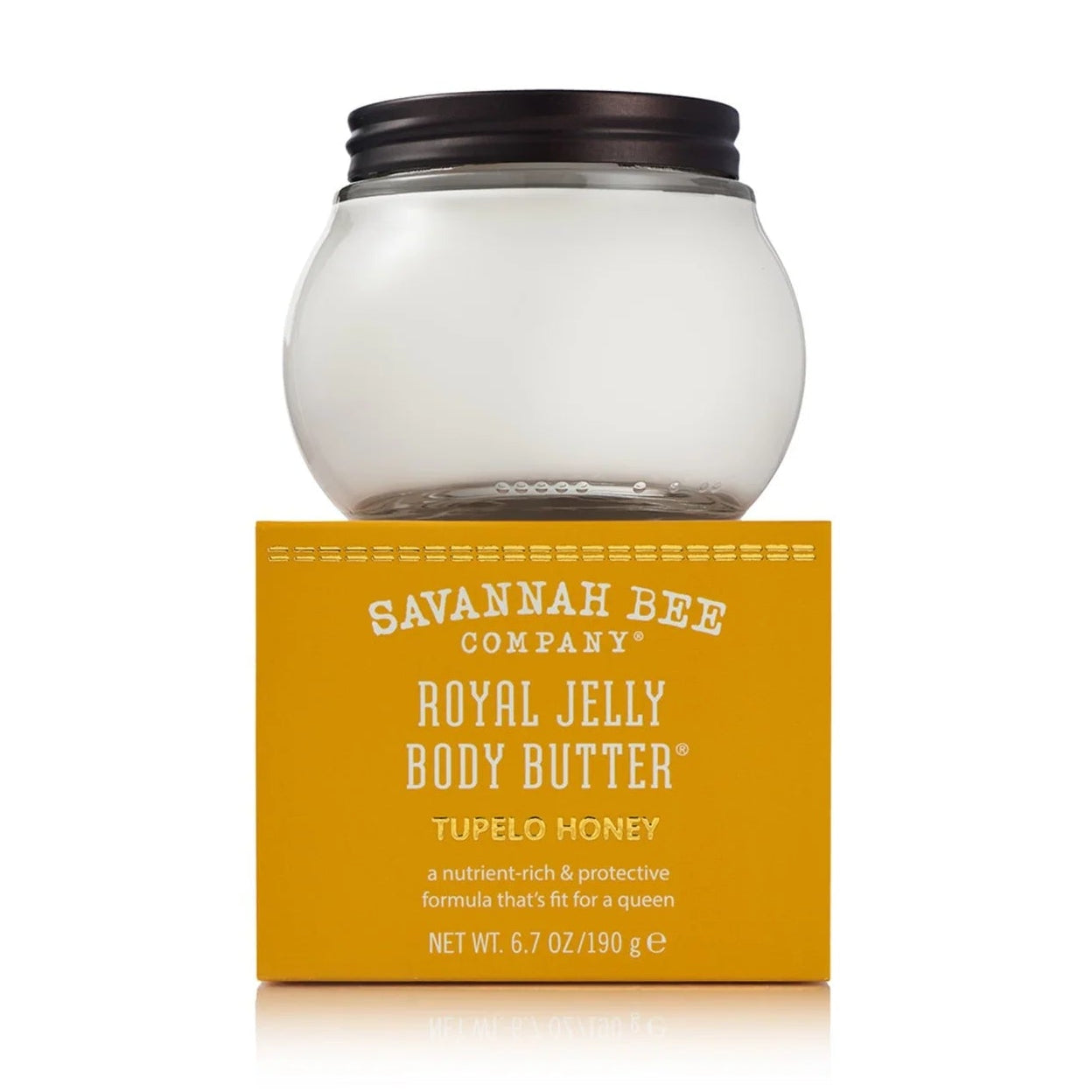 Savannah Bee Company Royal Jelly Body Butter with yellow label on white background