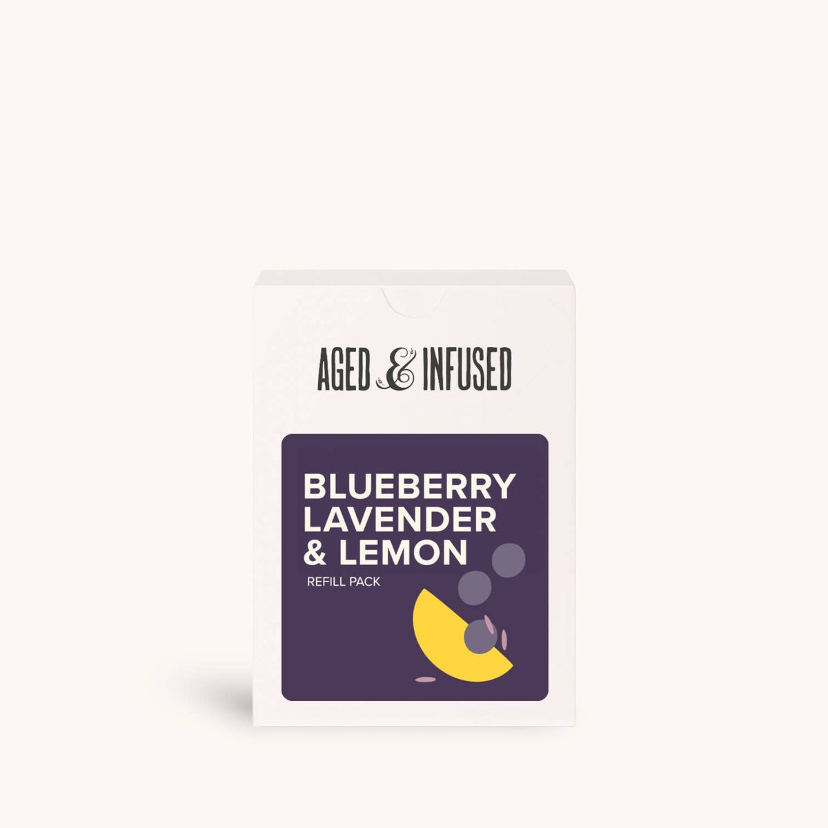 Refill pack for blueberry lavender lemon flavor on a white background
