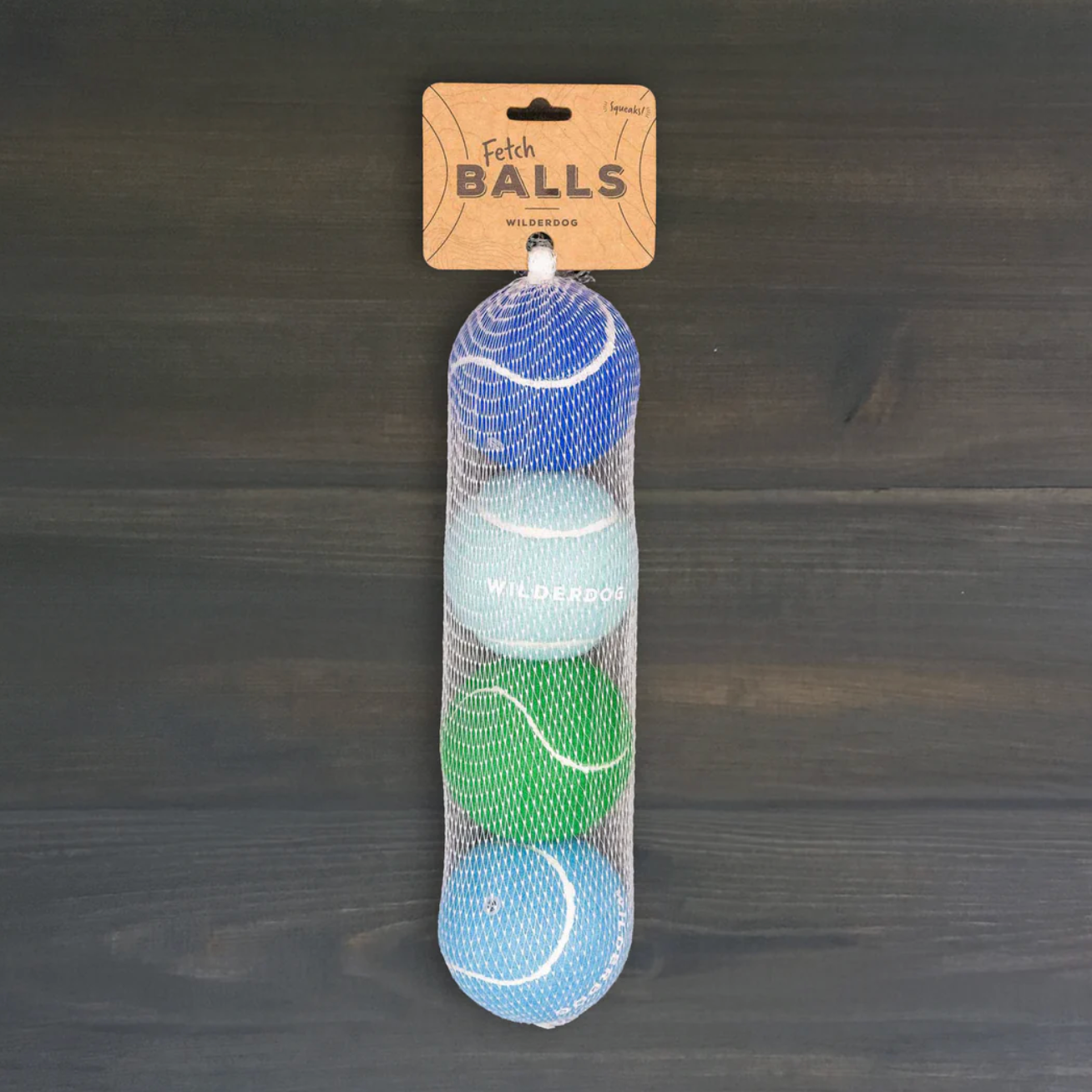 blue and green tennis balls in a pouch