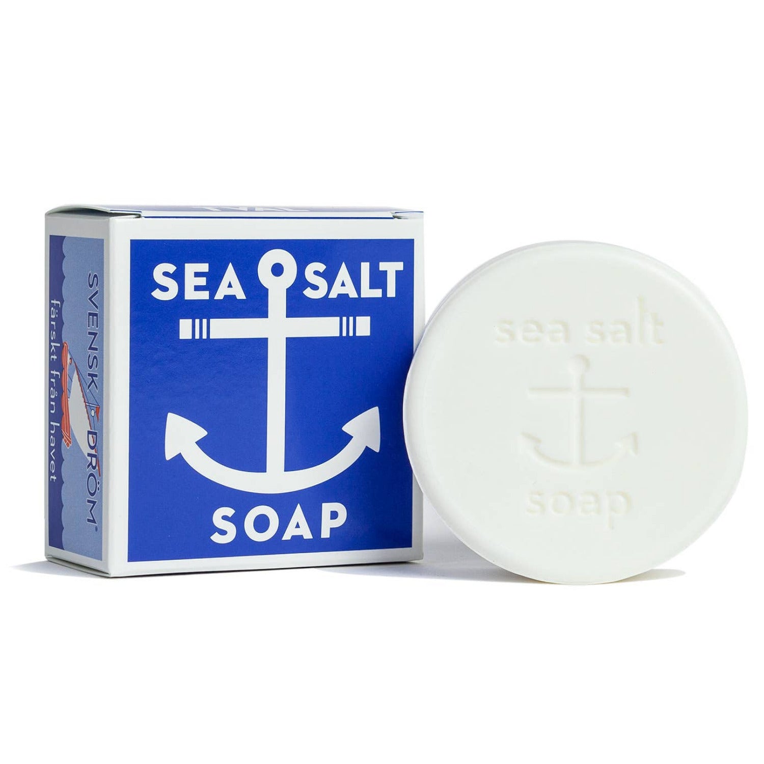 Sea Salt Soap with packaging featuring an anchor design on a white background