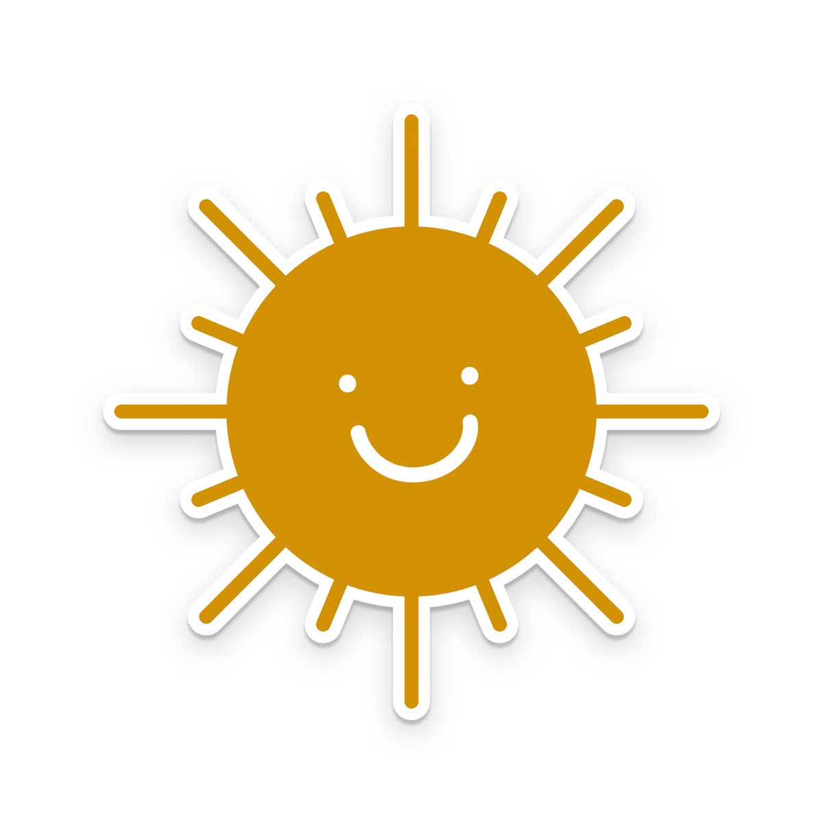 Smiling yellow sun sticker 