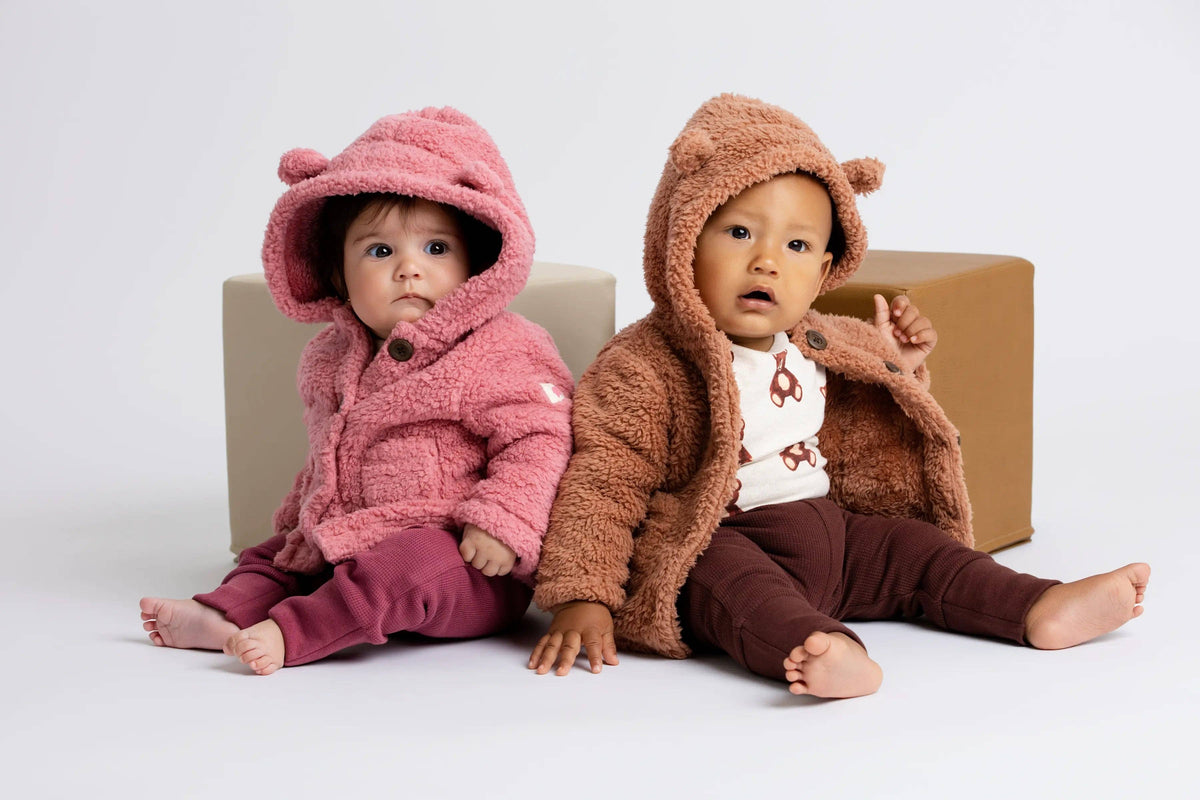 Monica + Andy - Baby Sherpa Teddy Cardigan_Caramel Brown