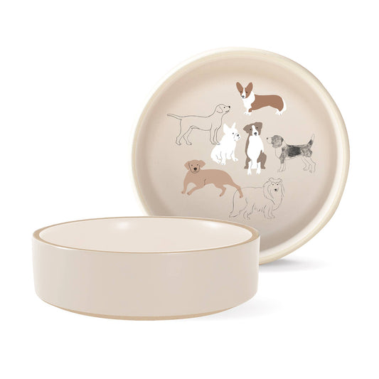 MEDIUM PET BOWL PENCIL DOGS