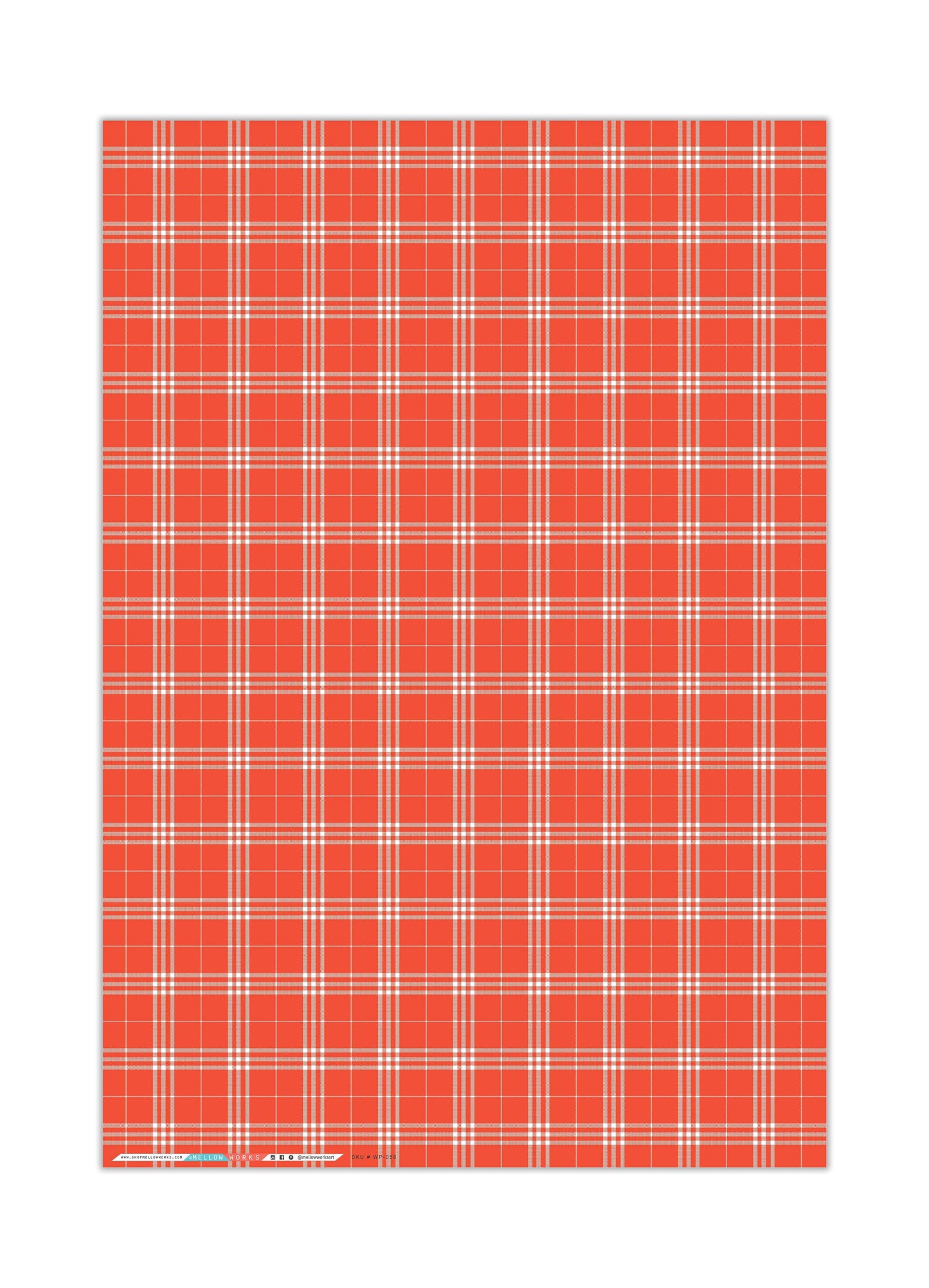 Mellowworks | RED HOLIDAY PLAID Gift Wrap (SHEET)