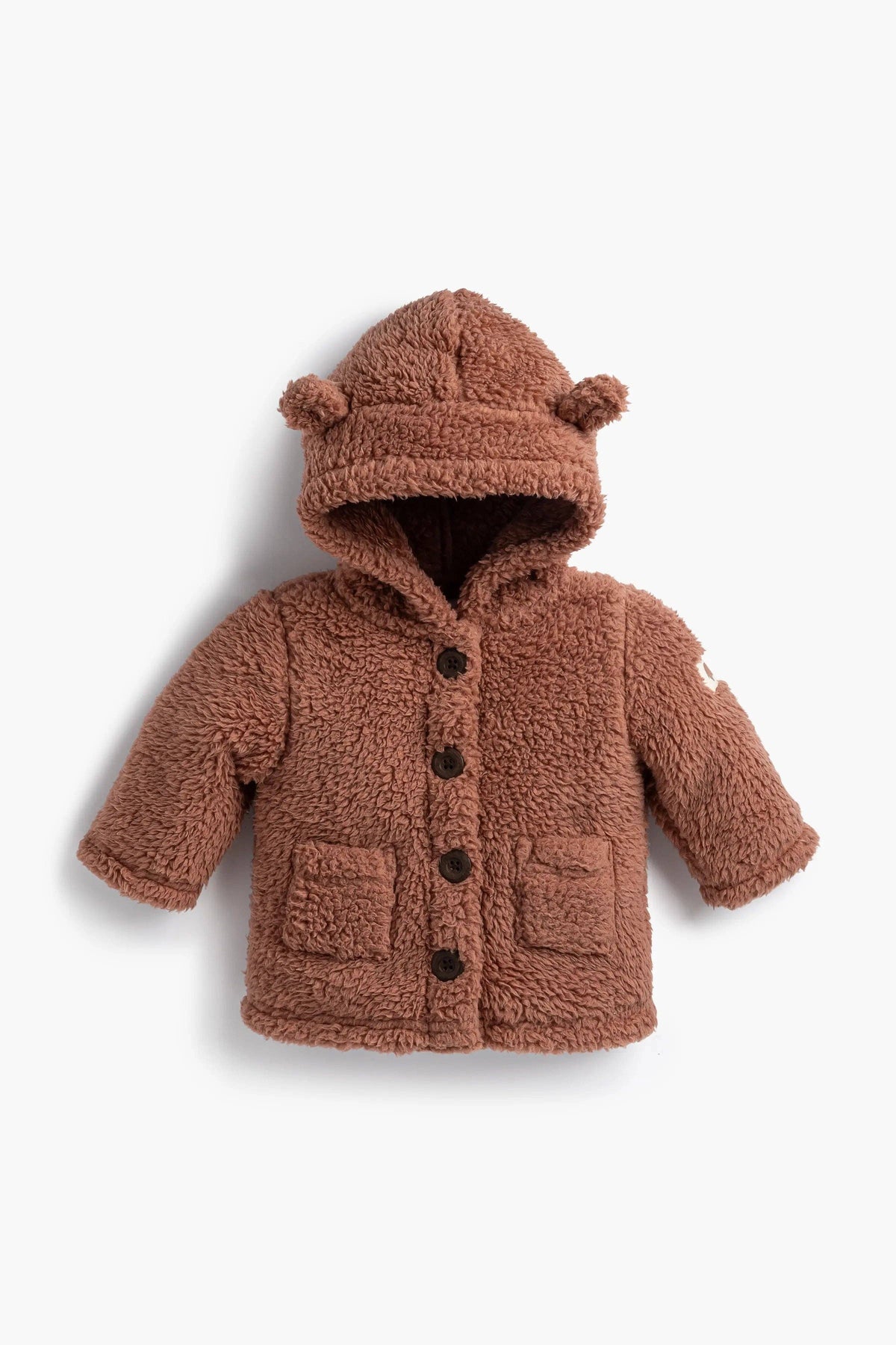 Monica + Andy - Baby Sherpa Teddy Cardigan_Caramel Brown