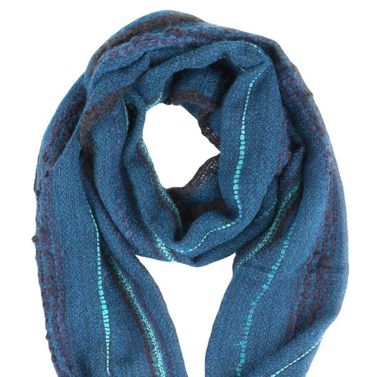 Blue patterned scarf on a white background