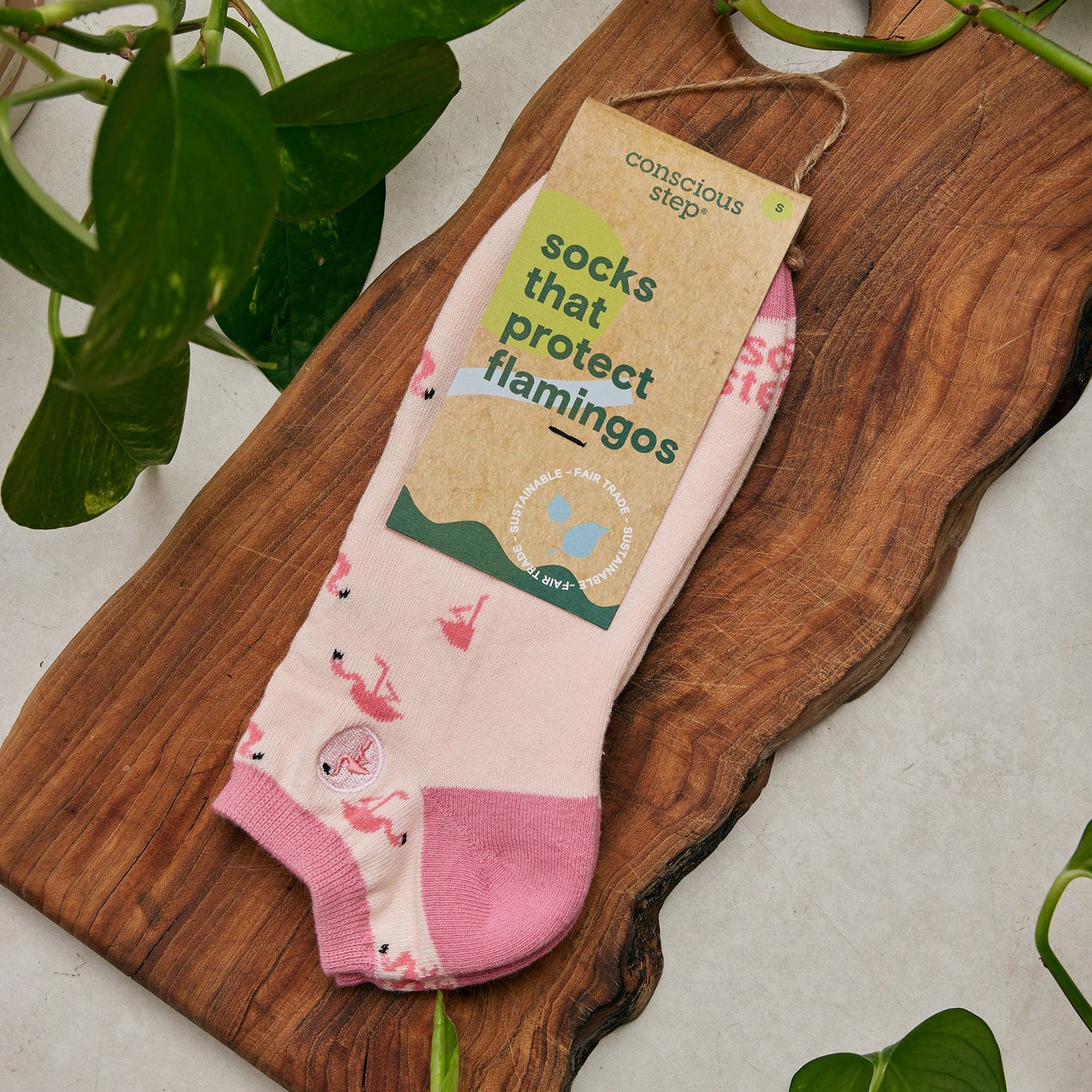 Conscious Step - Ankle Socks that Protect Flamingos | Gifts for Animal Lovers