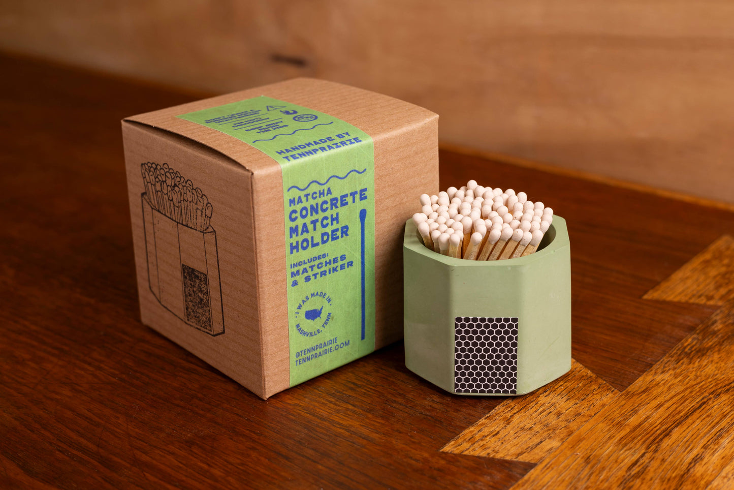 Tenn Prairie | Hand-poured Concrete Match Holder