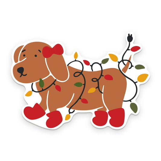 Ruff House | Christmas Light Dog Holiday Vinyl Sticker