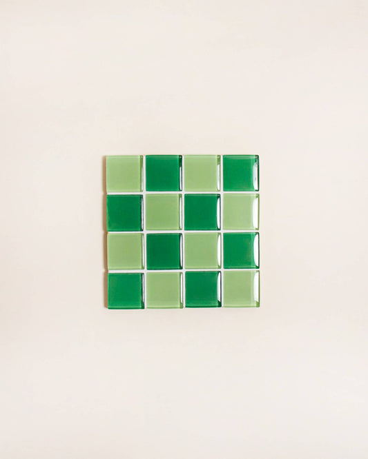 GLASS TILE COASTER - Green Appleo