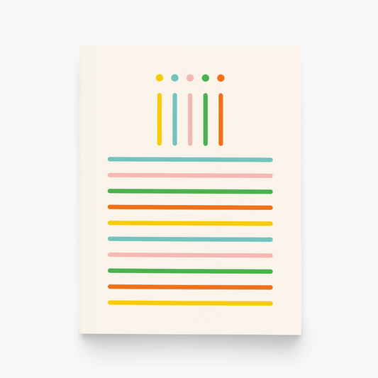 Poster with colorful geometric design on a beige background