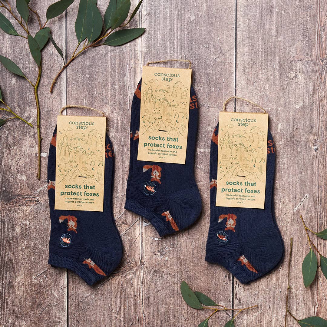 Conscious Step - Ankle Socks that Protect Foxes | Gifts for Nature Lovers