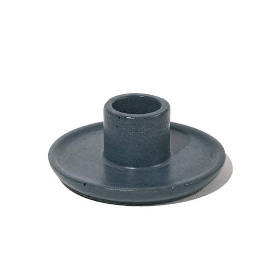 Mesa Concrete Candlestick Holder - Denim Blue