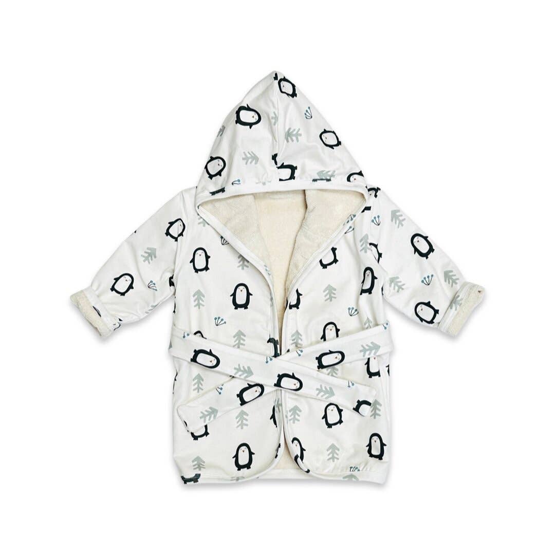 Viverano Organics | Penguin Hooded Baby Bath Robe (Organic Cotton)