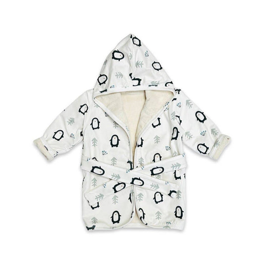 Viverano Organics | Penguin Hooded Baby Bath Robe (Organic Cotton)
