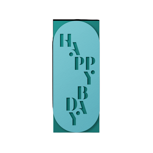 Happy Bday Slim Sleeve Card - Turquoise