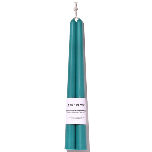 Beeswax/Soy Blend Taper Candles - Jade Green