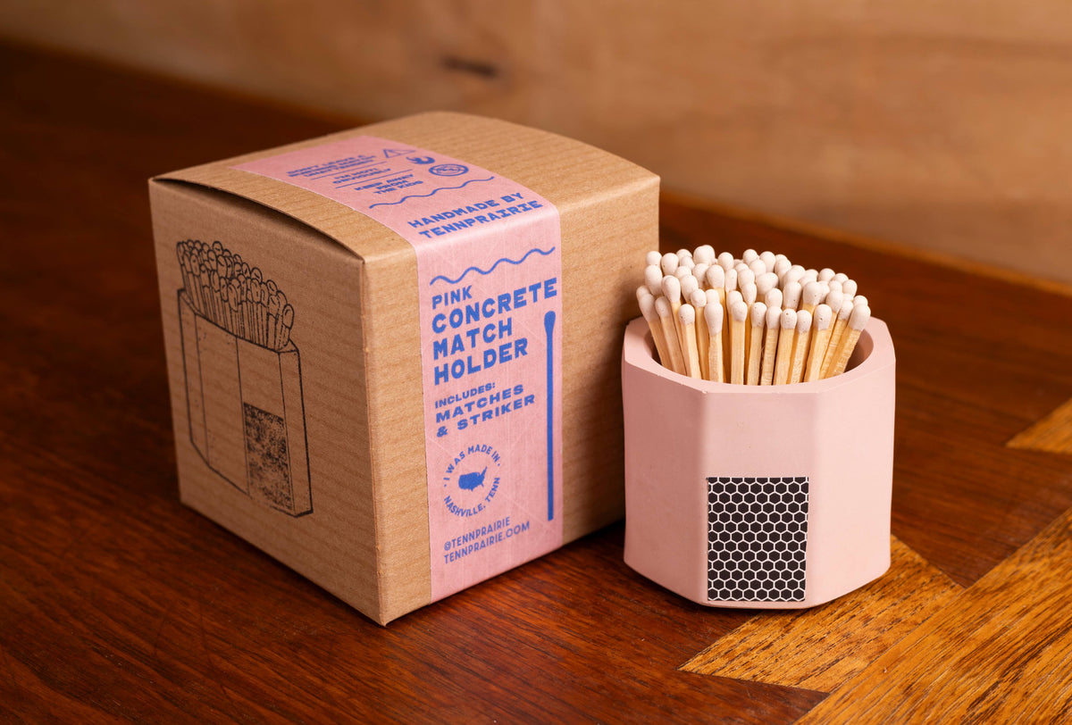 Tenn Prairie | Hand-poured Concrete Match Holder
