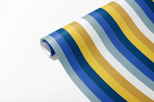 Spaghetti & Meatballs | Hanukkah Stripe Design Gift Wrap - Flat Sheets
