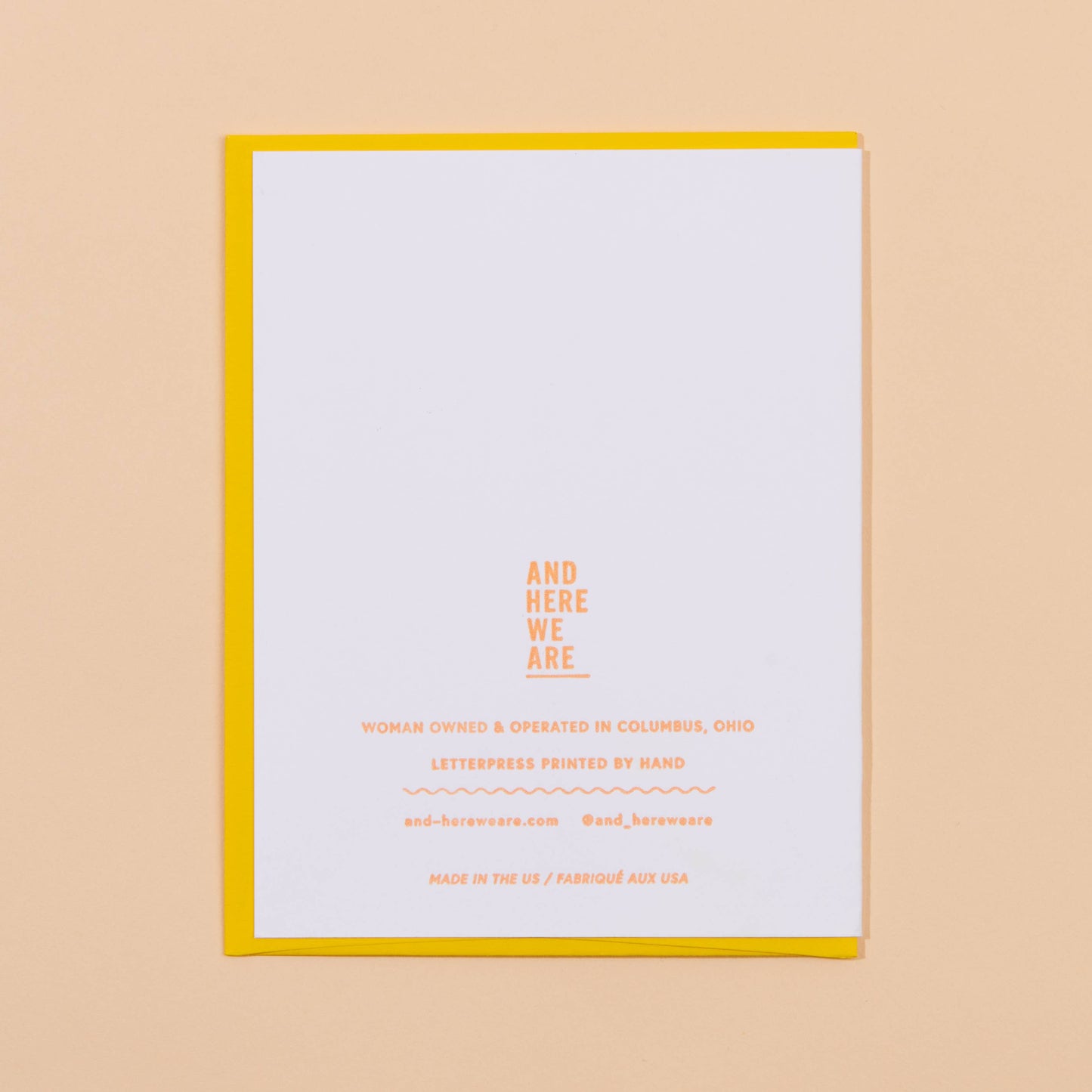 And Here We Are | Wow Mom Letterpress Greeting Card