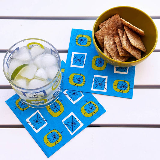 Atomic Design Blue/Green Paper Cocktail Napkin Set