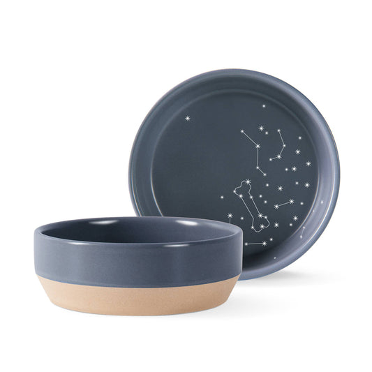 Celestial Med Stoneware Beveled Bowl