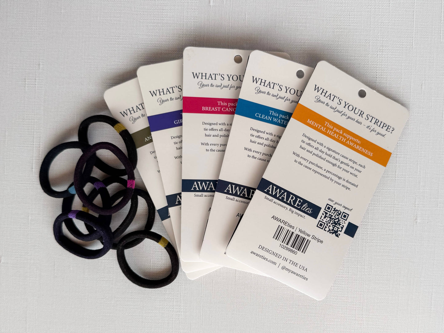 AWAREties - AWAREties | Yellow Stripe – Mental Health Awareness Pack