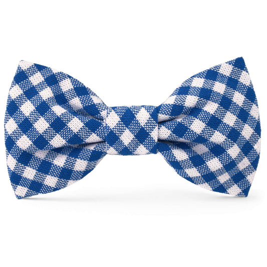 The Foggy Dog | Lake Blue Gingham Dog Bow Tie