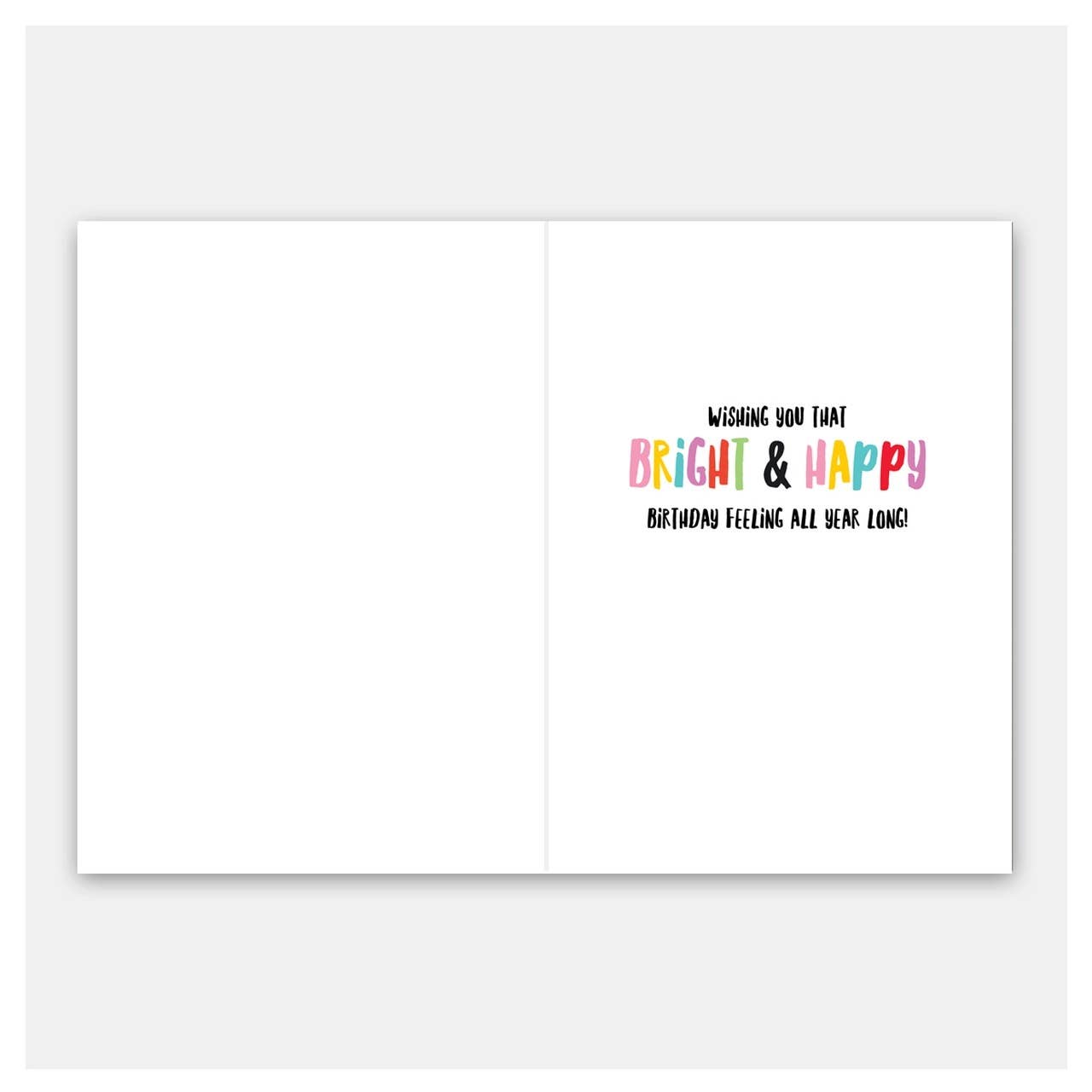 Greeting card with colorful text on a white background