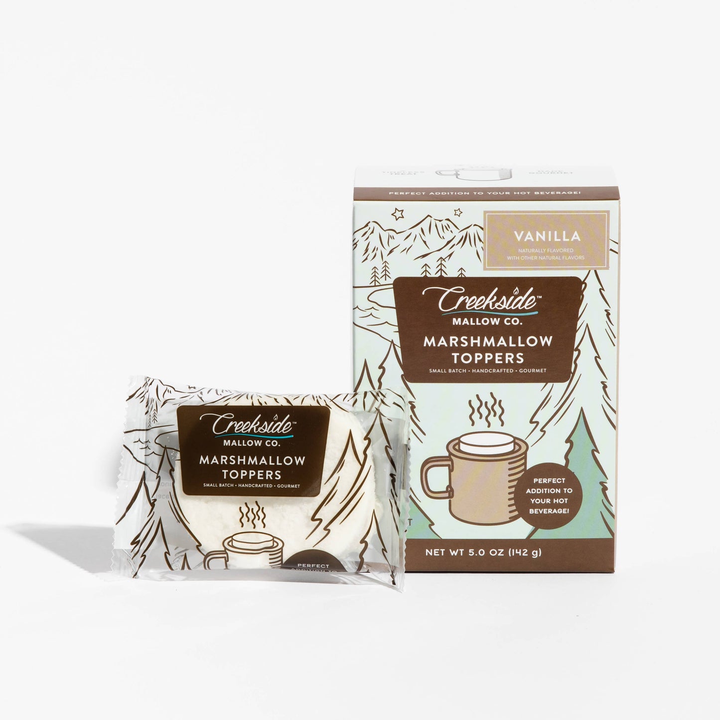 Box of Creekside Mallow Co. Marshmallow Toppers on a white background