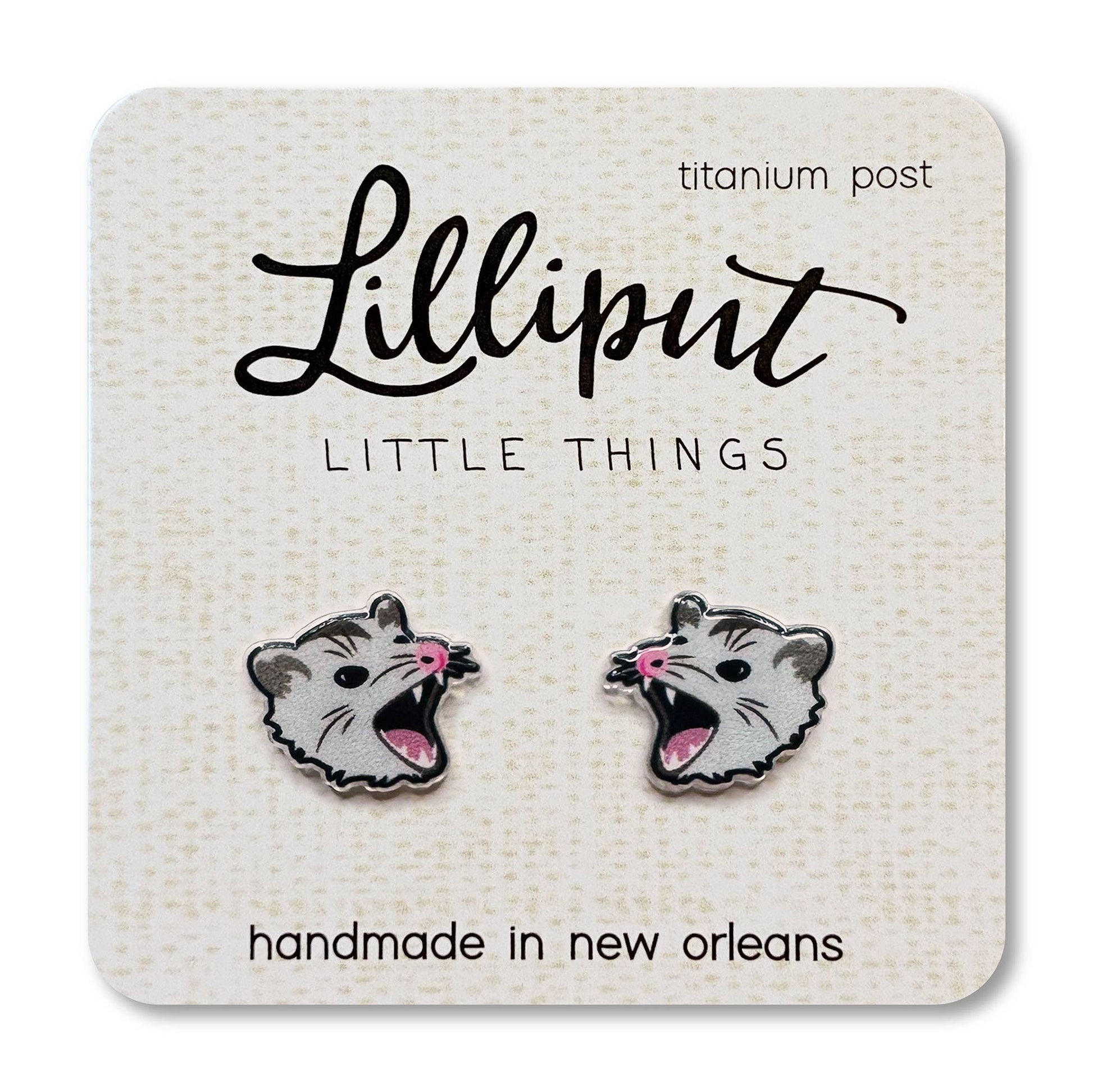 possum earrings