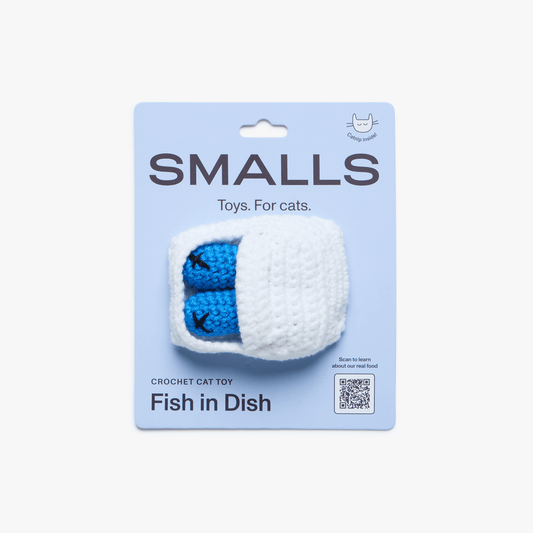 smalls fish in dish cat toy