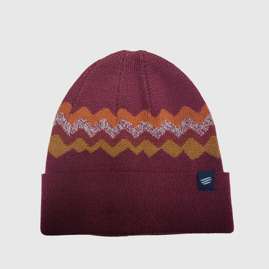 knit beanie hat in burgundy