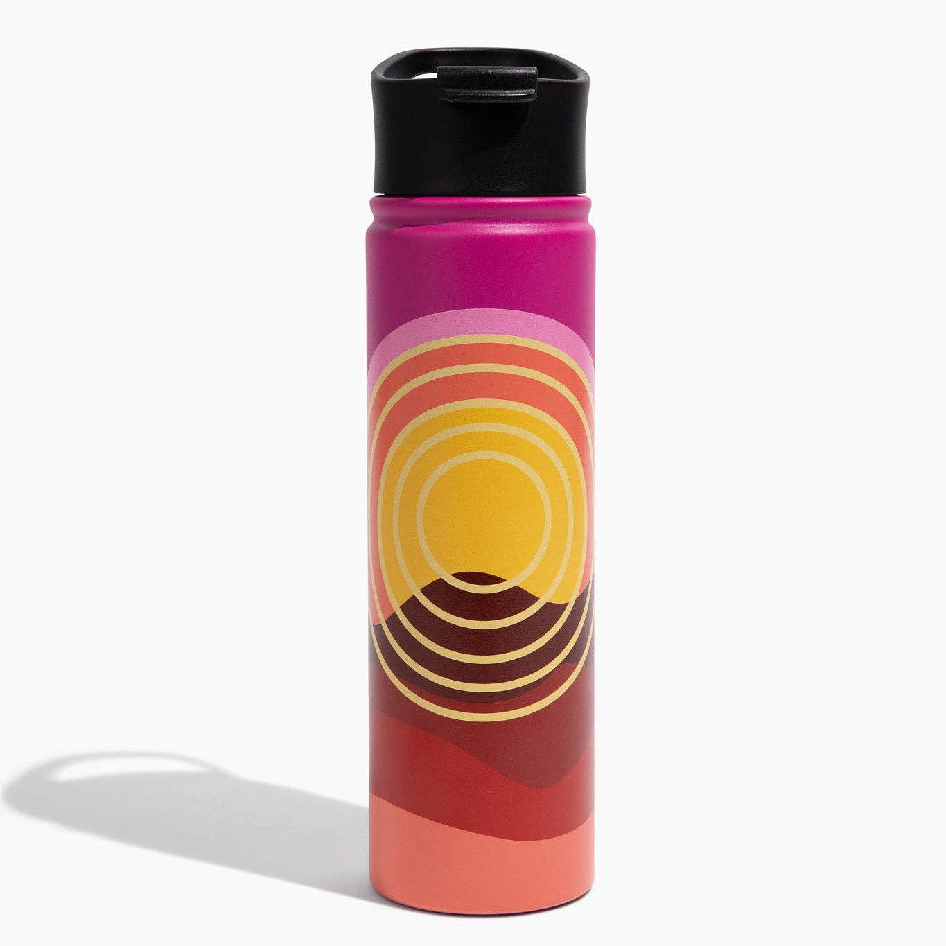 united by blue pink sunset water bottle