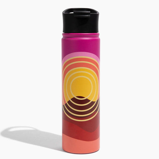 united by blue pink sunset water bottle